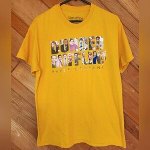 Ripple Junction Dundler Mifflin The Office yellow character face large tshirt